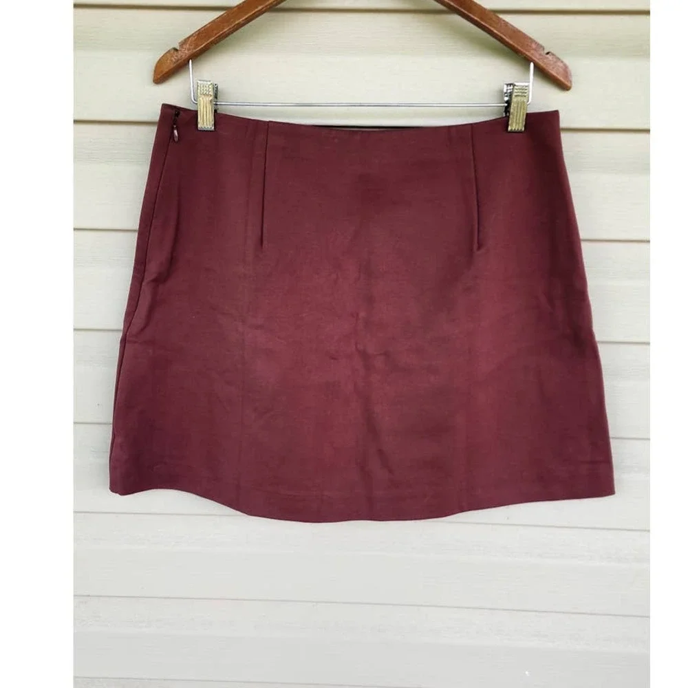 New NWOT Maeve For Anthropologie‎ Mauve Berry Mini Micro Skirt Size Large